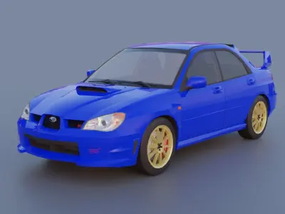 Subaru Impreza WRX STI 2006 Low-poly 3D model