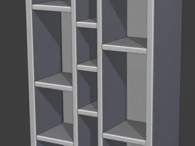 Ikea Style Shelf - Bookshelf Low-poly 3D model