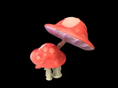 Mushrooms  Full Textures - PBR Asset High Poly 3D model