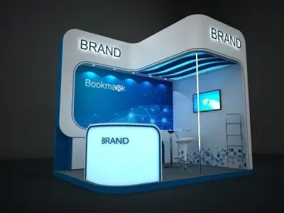 Two  side open stall 3D model