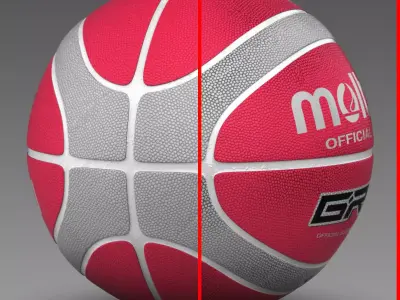 Basketball ball EB red Low-poly 3D model