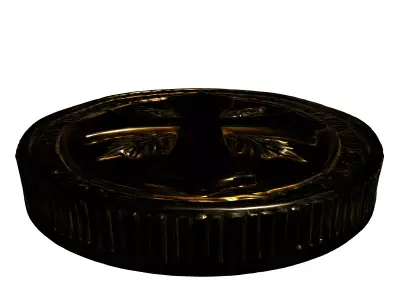 Golden Templar Cross Medallion Coin Low-poly 3D model