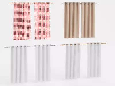 Curtains Set - Complete Window Drapery Collection 3D model