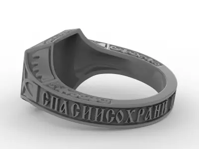 Ring on a church theme 3D print model