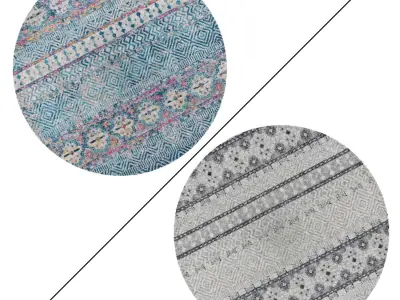 Round Rug Set 124 3D model