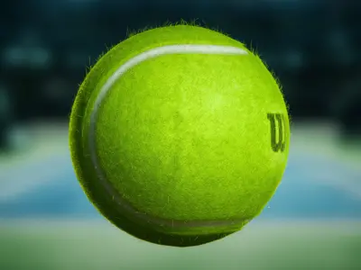 Tennis ball with and without logo 3D model
