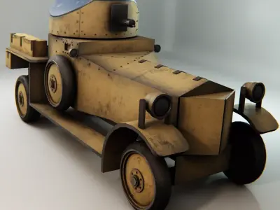 Rolls Royce Armoured Car Low-poly 3D model