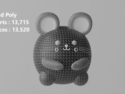  Cartoon Cute Mouse Rat 3D model