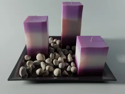 Three Candle Tray 3D model