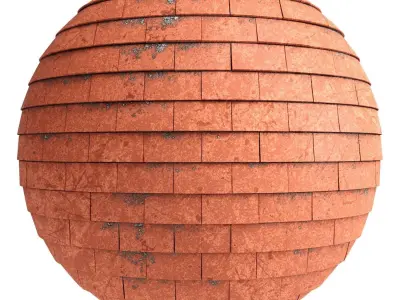 Roof Tile Materials 10- By 3 color Pbr By Sbsar 4k Texture