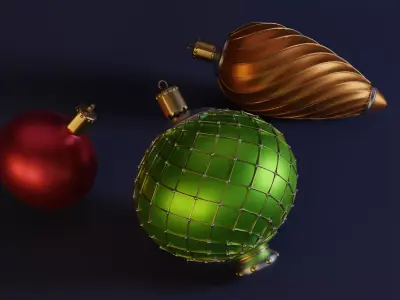 Christmas tree decoration set 3D model