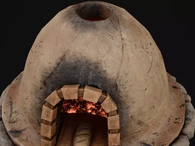 Clay Oven Game Ready Model Low-poly 3D model
