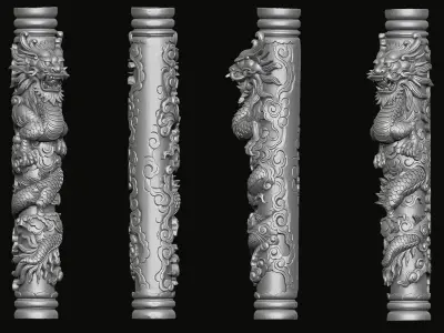 Dragon Pillar 3D print model