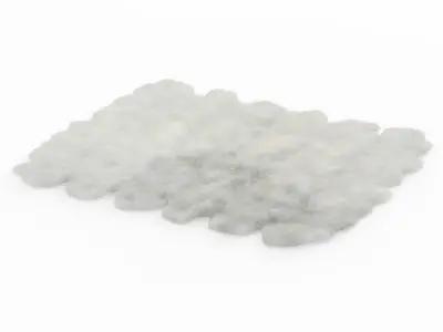Shaggy Sheepskin Rug Ivory Color 3D model