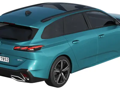 Peugeot 308 SW hybrid 2022 3D model