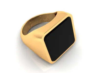 Ring M146 Mens luxury ring with enamel    gems 3D print model