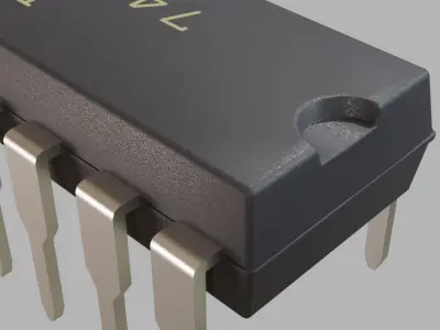 Microchip DIP 14 pin - Electronic parts Low-poly 3D model