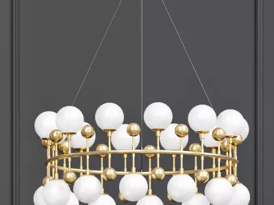 Milk Bubble Ring Chandelier 3D model