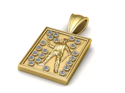 Cowboy Warrior Pendant  3D Printable Model 3D print model