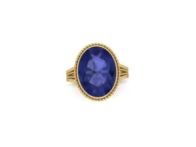A Vision of Elegance The Oval Sapphire Solitaire Ring 3D print model