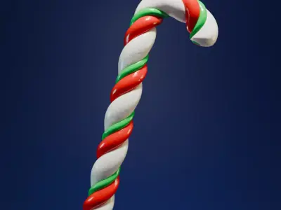 3D Candy Cane Christmas Decoration 3D model