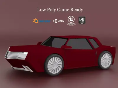 Low Poly Car Model Low-poly 3D model