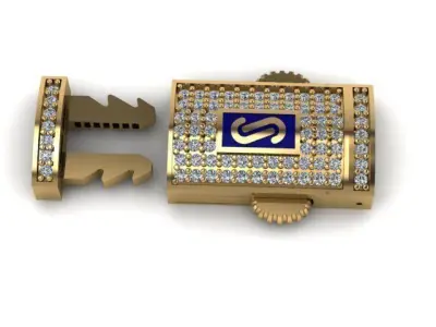 Lock bracelet or necklace clasp 3D print model