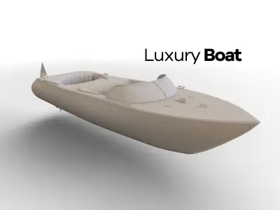 Luxury boat Low-poly 3D model