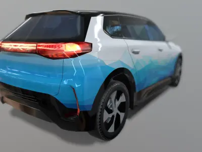 ENEVA electric futuristic car Low-poly 3D model