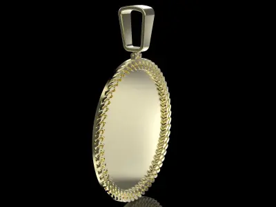 Cuban Link pendant 3 inchs with 2 sizes bails 3D print model