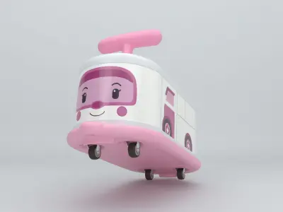 Ambulance Toy Push Car 3D model