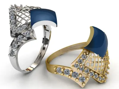 Stylish Wedding Ring 3d Printable Model 3D print model