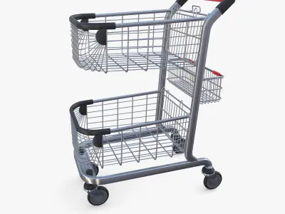 Shopping cart v11 Low-poly 3D model