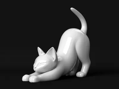 Stretching Cat 3D print model