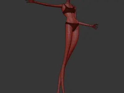 Woman Swimsuit VS Sporty Knotted Bralette 3D model