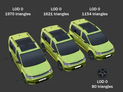 Volkswagen Caddy Low-poly 3D model