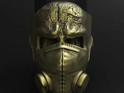 Skull ring jewelry with mask vol2  3D print model