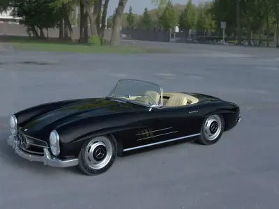 Mercedes 300SL Roadster W198 HDRI 3D model