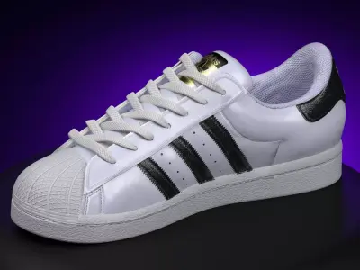 Adidas Superstar Low-poly 3D model