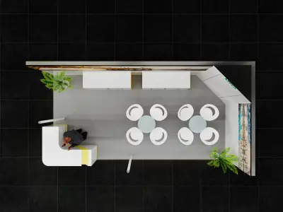 booth 6x3 open 3 side  3D model