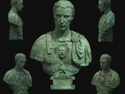 Caesar Bust Low-poly 3D model