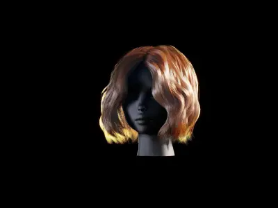 Hair for games Low-poly 3D model
