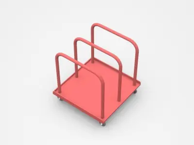 Empty Container Trolley Cart 3D model