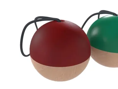 Wood Christmas Spheres 3D model
