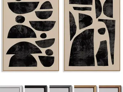 Abstract Painting Frame set 3D model 185