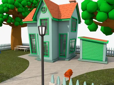 Cartoon House 3D model