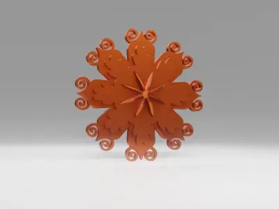 Ornament 3d Print Model orange snowflake 3D print model