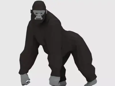 Gorillas gorilla Low-poly 3D model