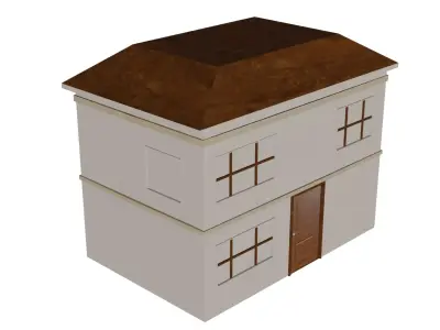 Game Ready House Model Low Poly Optimized for Mobile and Unity Low-poly 3D model