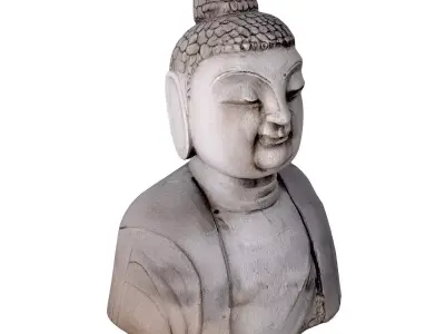 Stone Garden Buddha Bust 3D model